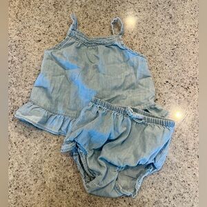 Baby gap matching outfit set chambray 12-18 months baby toddler girl